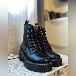 Dr Martens Black Leather Chelsea Lace-Up Boots